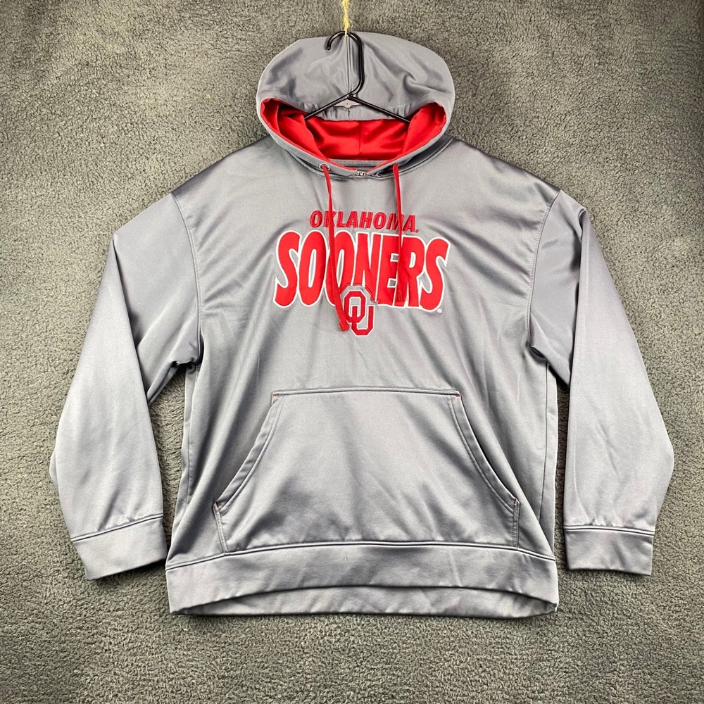 Oklahoma Sooners Section 101 by Majestic Hoodieβ Mens XL Gray Pullover